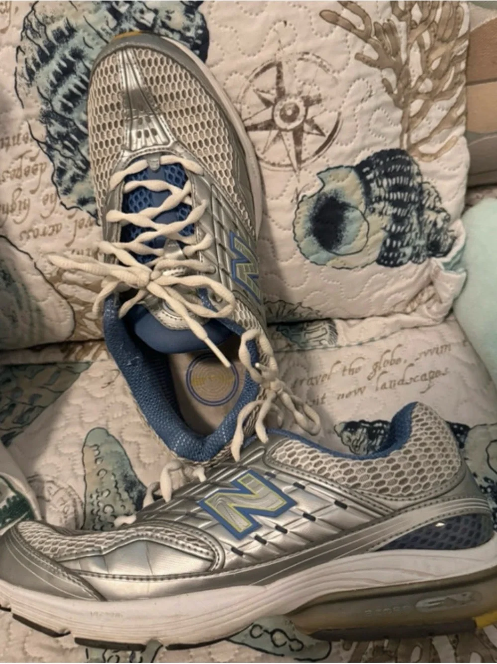 New Balance Silver and Blue Women's Athletic Sneakers